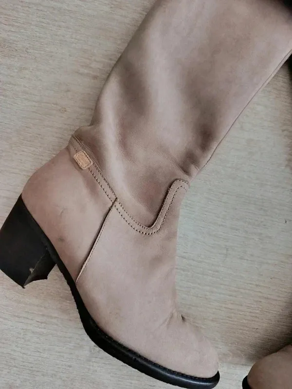 Botas Media Caña Castell Menorca Piel Nobuck Beige Talla 36🔥🔥 – Castell – taille 36 4