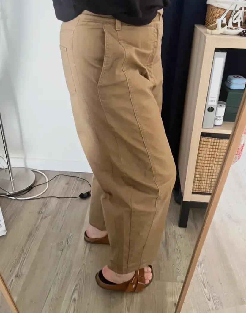 Pantalon large camel boutonné – jolie – camel – taille L 3