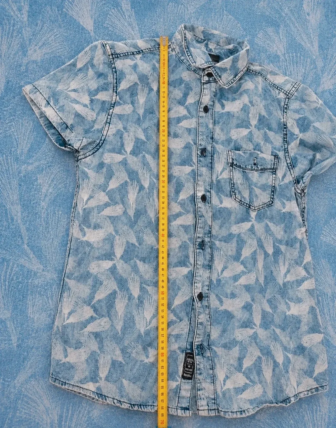 Camisa viral vaquera de manga corta Bershka con talla S – Bershka – taille S 5