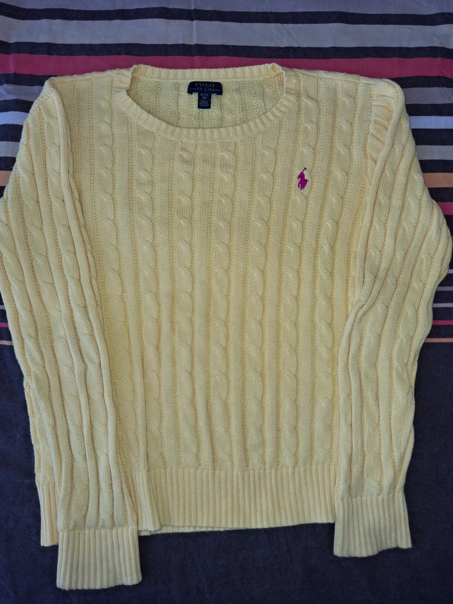 Pull torsadé jaune Polo Ralph Lauren