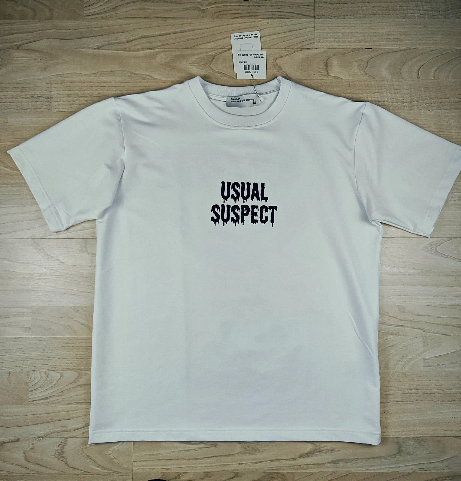 T-shirt blanc Cartoon Usual Suspect - Taille M – Premium Heavyweight Clothing – taille M