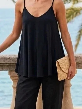 Débardeur American Vintage Bleu Marine Femme Taille L Coton