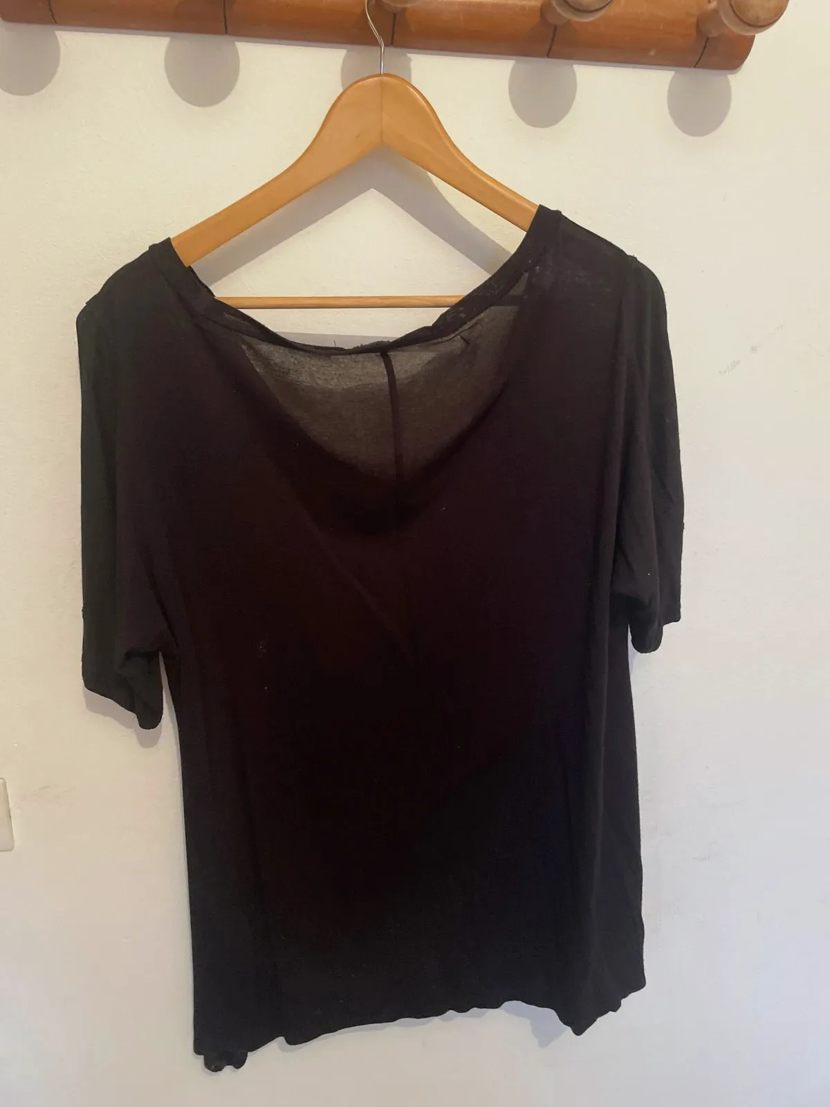 Camiseta negra de viscosa - Estampado Elefante - Talla M - Estilo Boho – LOOK – taille L / 40 / 12 4