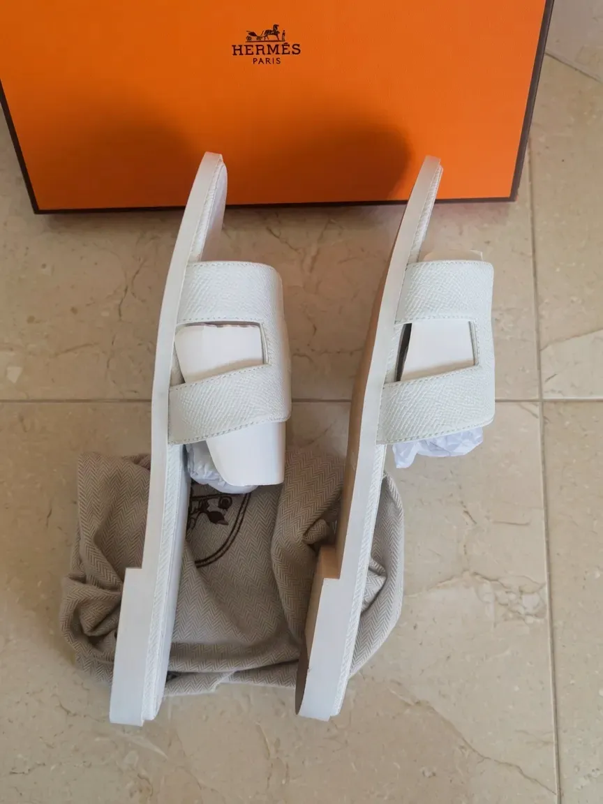 Sandales Hermès Oran blanches – Hermès – blanc – taille 38 7