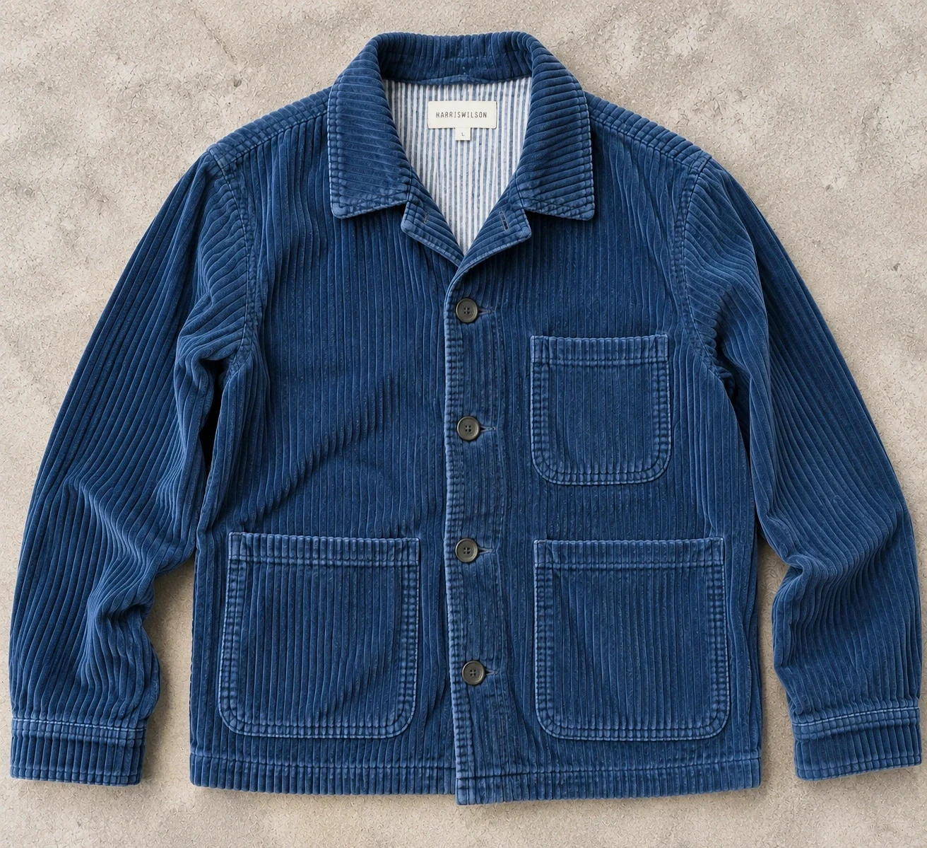 Harris Wilson Turin – Veste Chore Jacket velours côtelé bleu L – Y2K 2000s Heritage – Harris Wilson – taille L