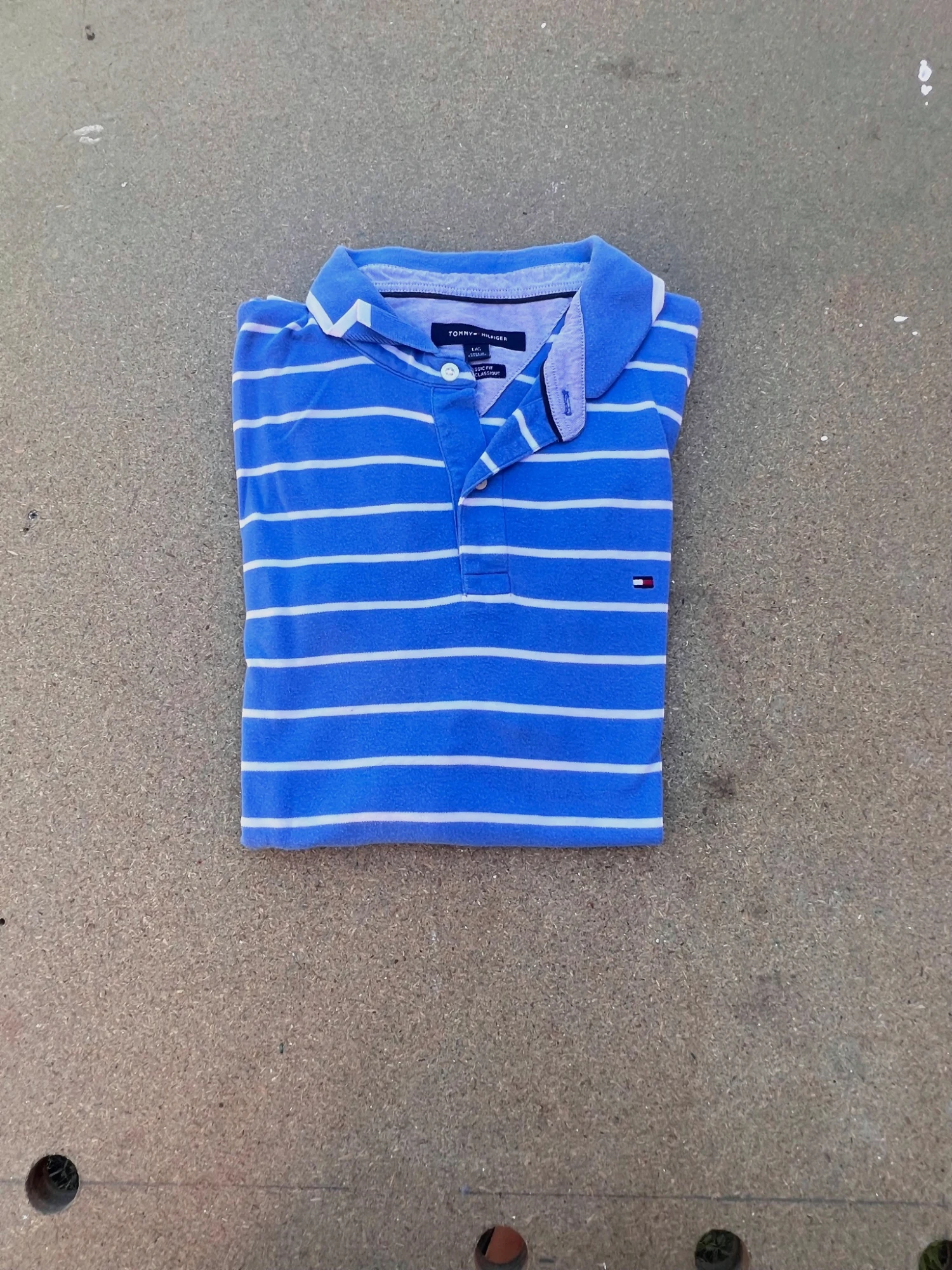 Polo rayé bleu Tommy Hilfiger taille L