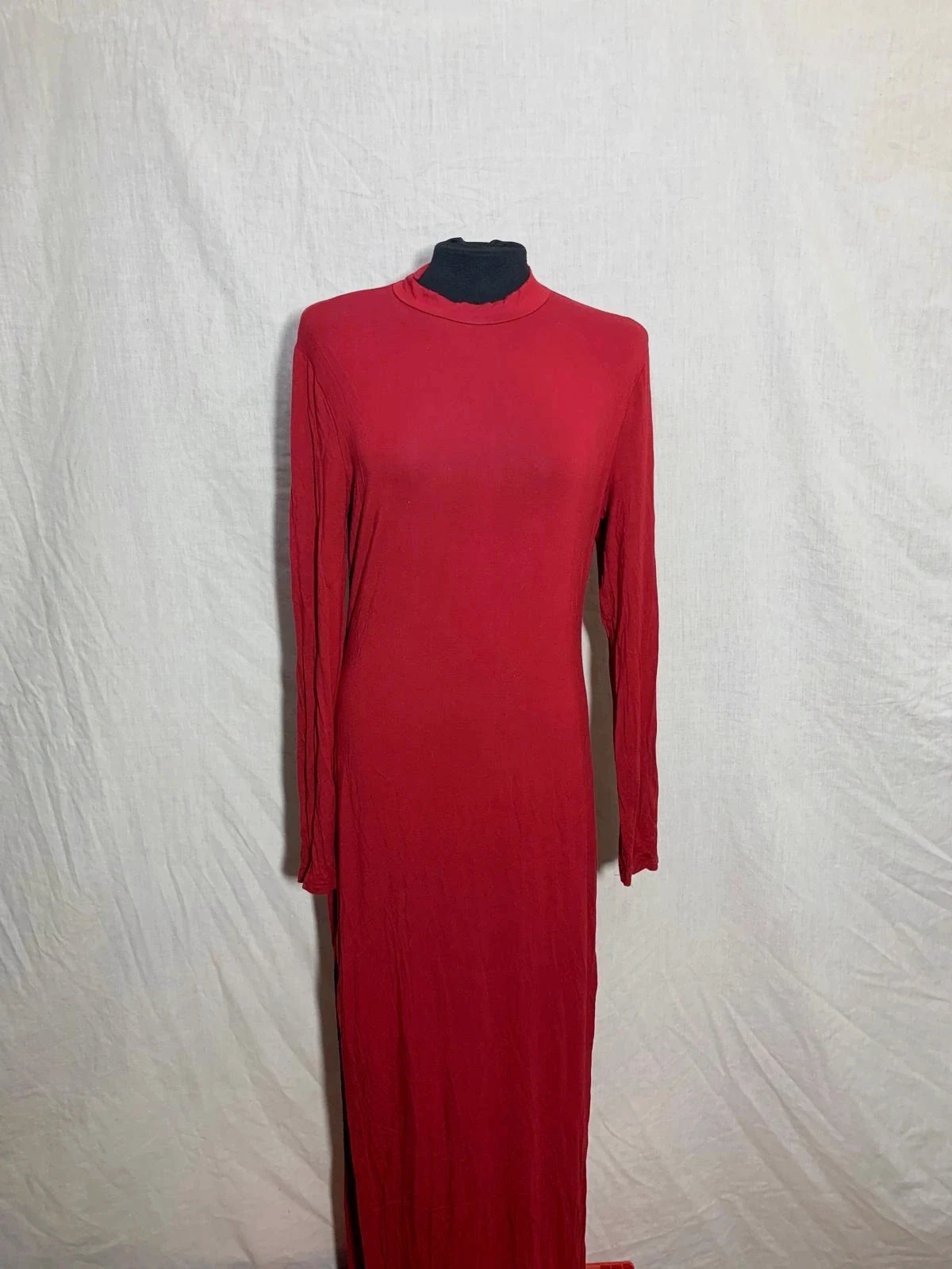 Vestido largo rojo de manga larga | Red long-sleeved maxi dress | Shein – Shein – taille XL / 42 / 14