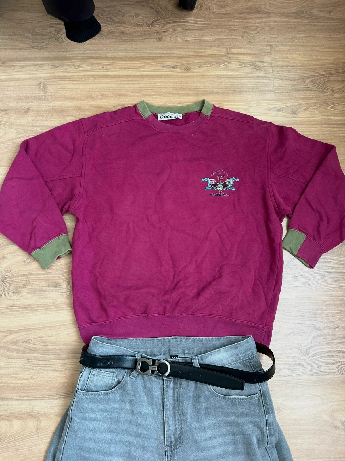 Carlo Colucci Vintage Sweatshirt 🍇 Gr. 50 (M/L) Weinrot / Beere
