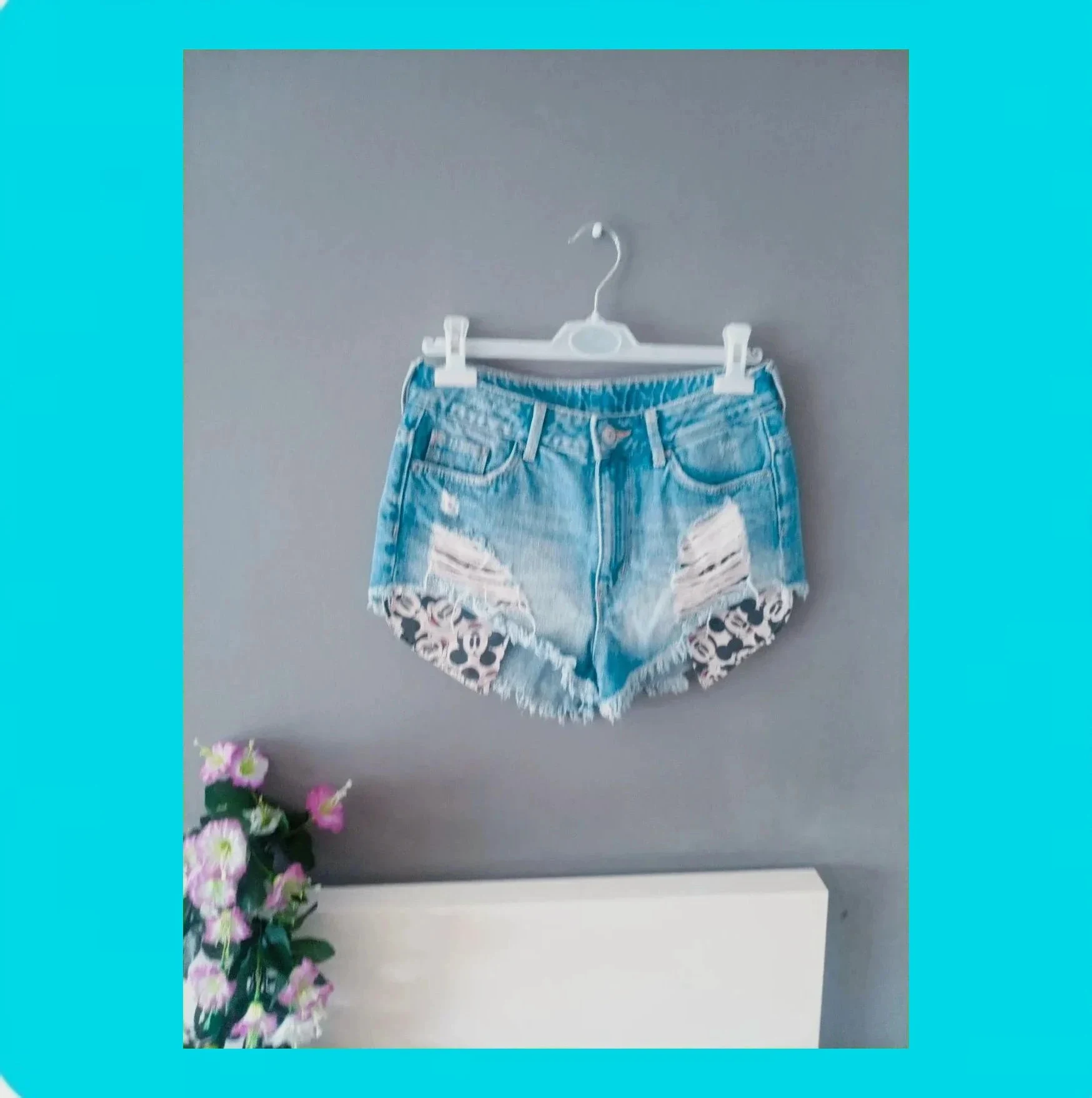 💗 Original Short Denim Mujer Mickey Mouse 💗