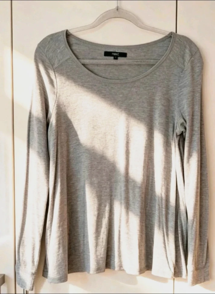 Next Grey Shimmer Top | UK12 | Summer Coastal Holiday Beach