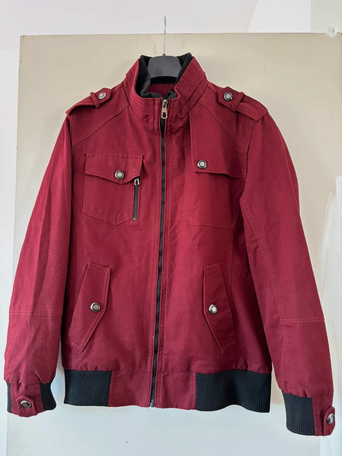 Veste bordeaux style militaire – Yi Jian Mei – taille S