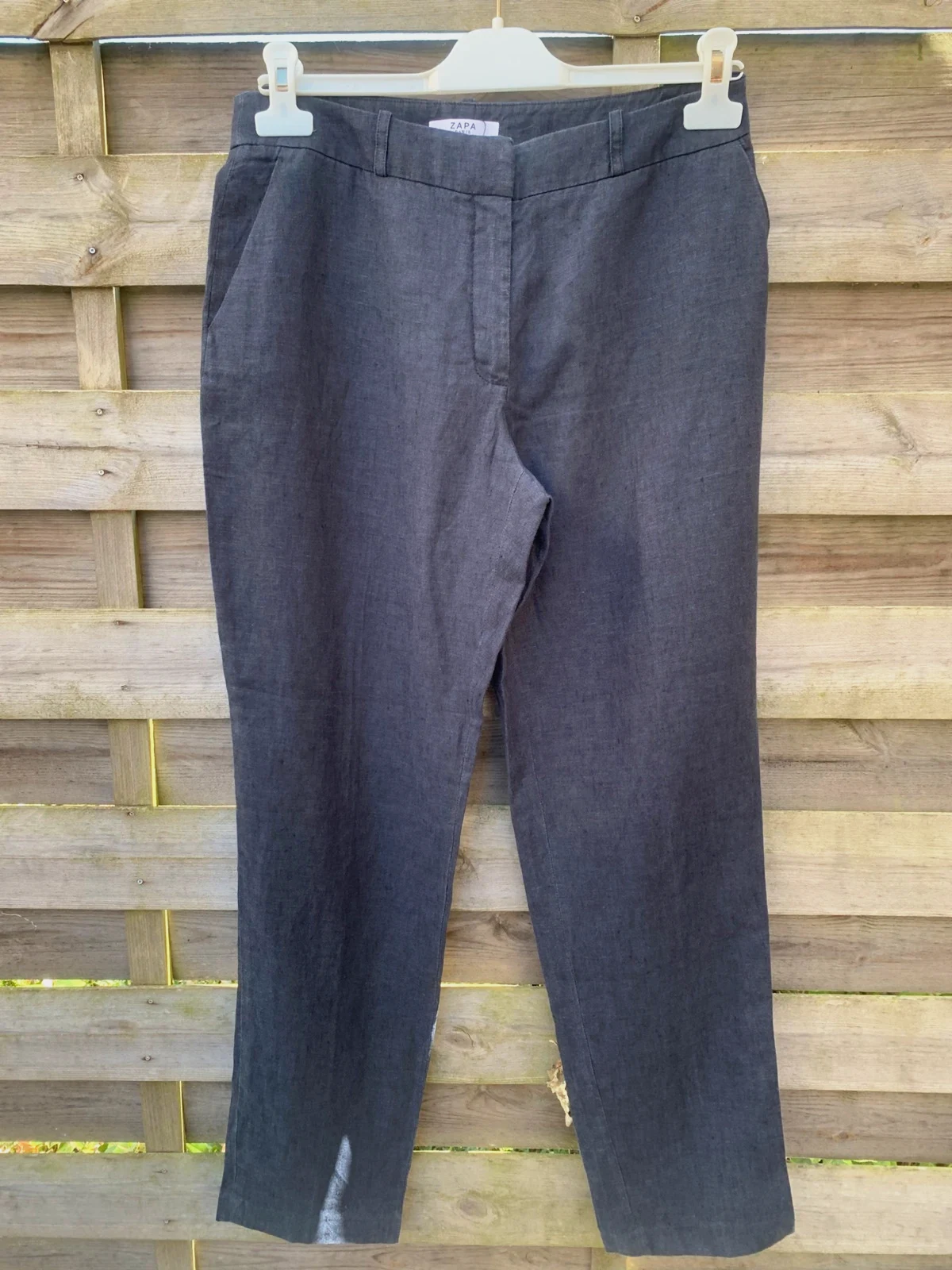 Pantalon ZAPA Paris 100 % lin gris anthracite – Taille 38