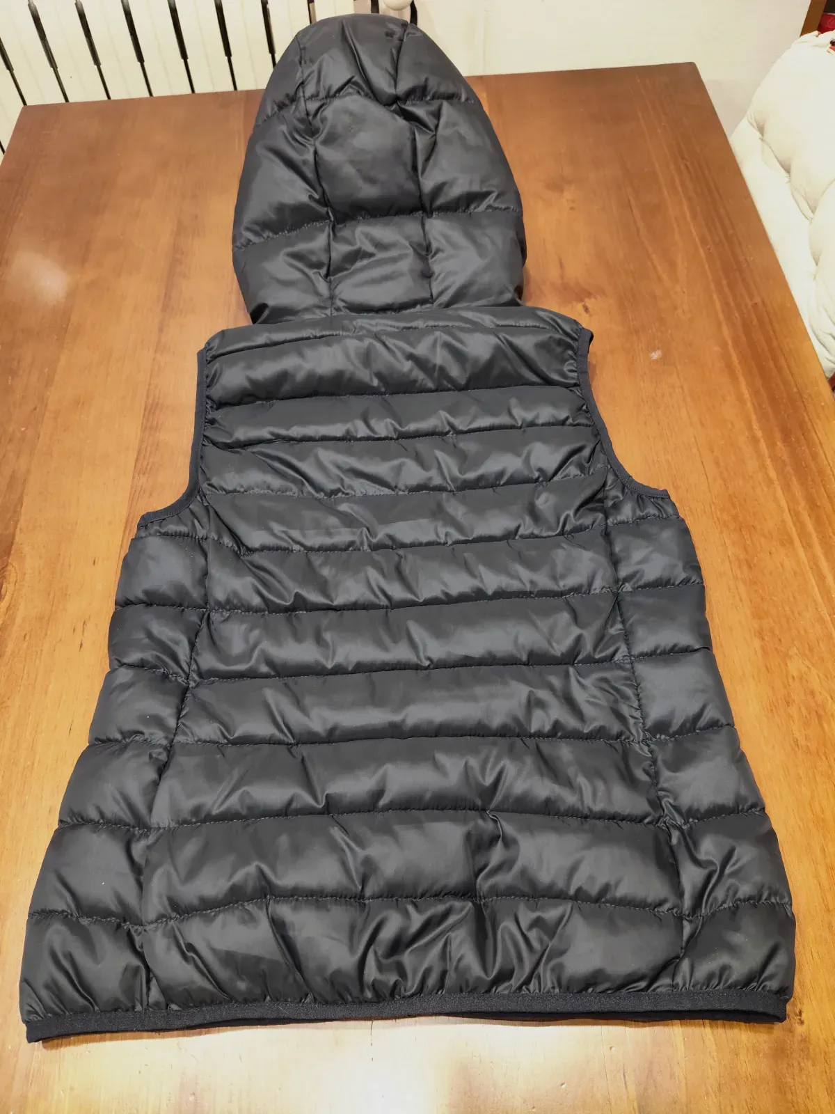 Women's black sleeveless vest Size S with hood and pockets  – only – taille S 2