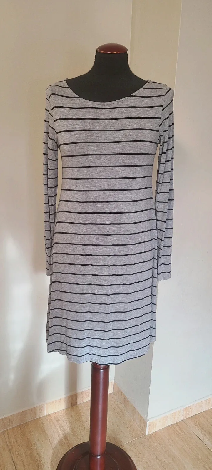 Vestido Vestido Corto Rayas Springfield Talla M Gris y Negro – Springfield – taille M / 38 / 10 2