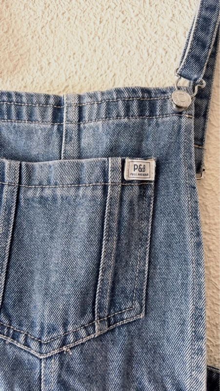 Salopette-short en jean Pull&Bear – Pull&Bear – bleu délavé 2