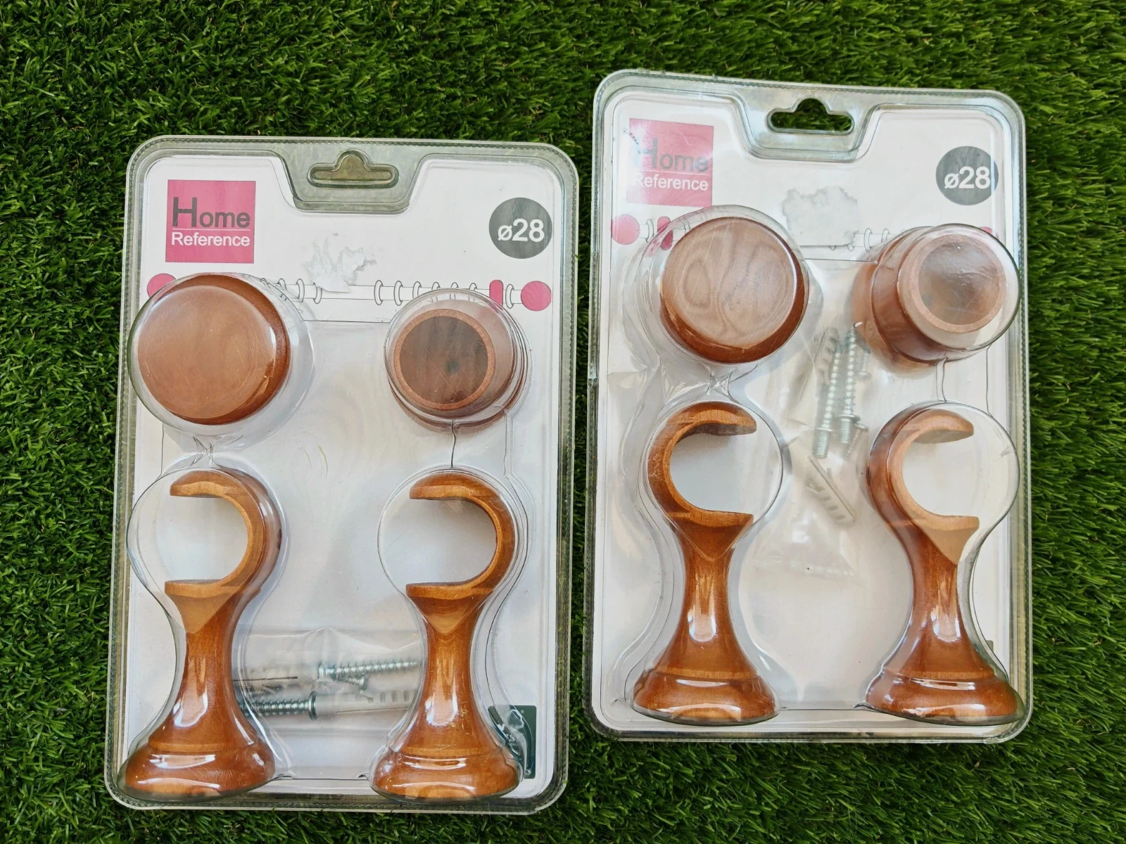 Lot de 2 – supports de tringle à rideaux en bois ø28mm
