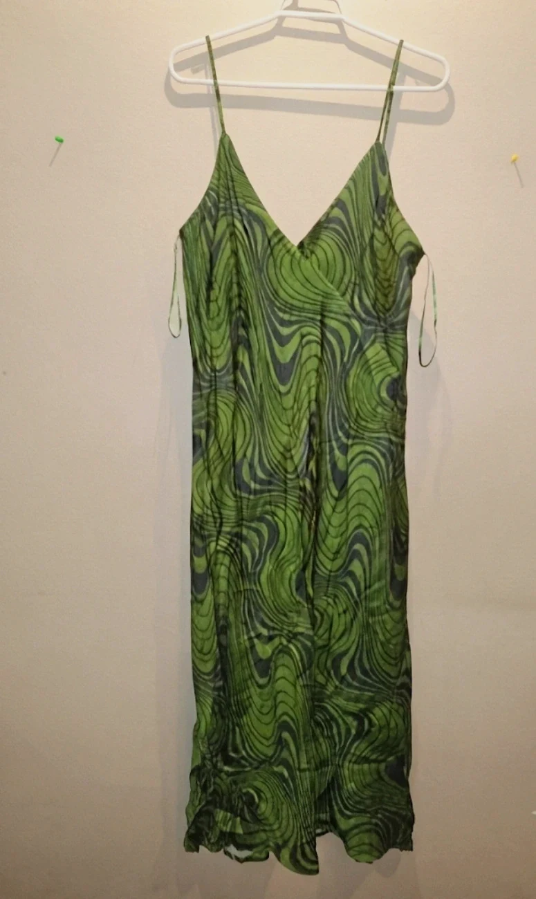Zara Green Swirl Print Midi Slip Dress Size M – Zara – taille M / 38 / 10