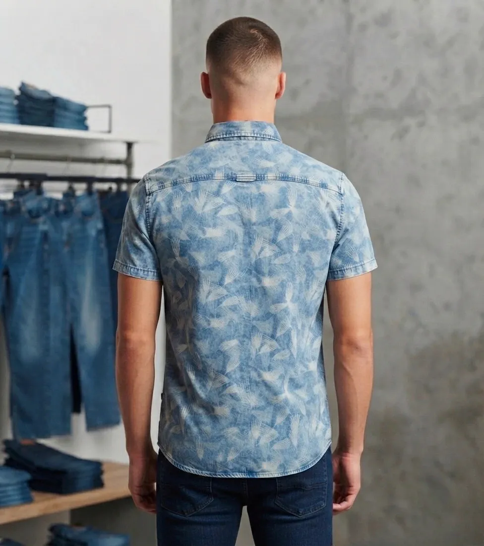 Camisa viral vaquera de manga corta Bershka con talla S – Bershka – taille S 2
