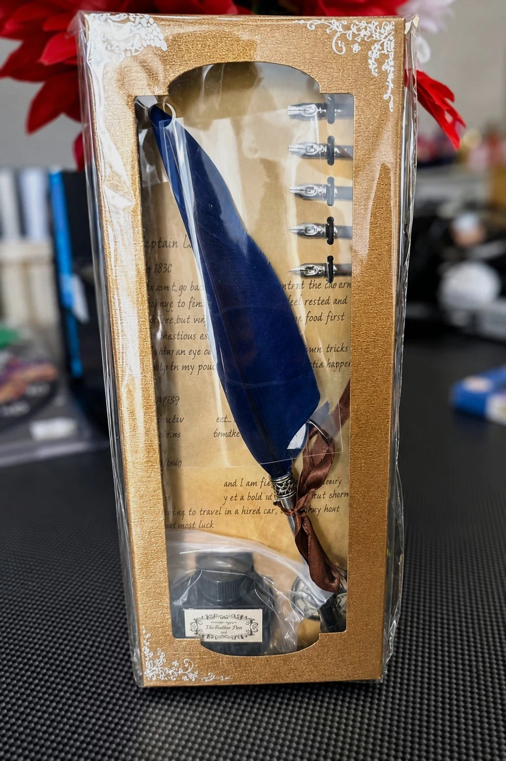 🪶 Coffret plume d’écriture avec encre et pointes – Neuf – Feathers