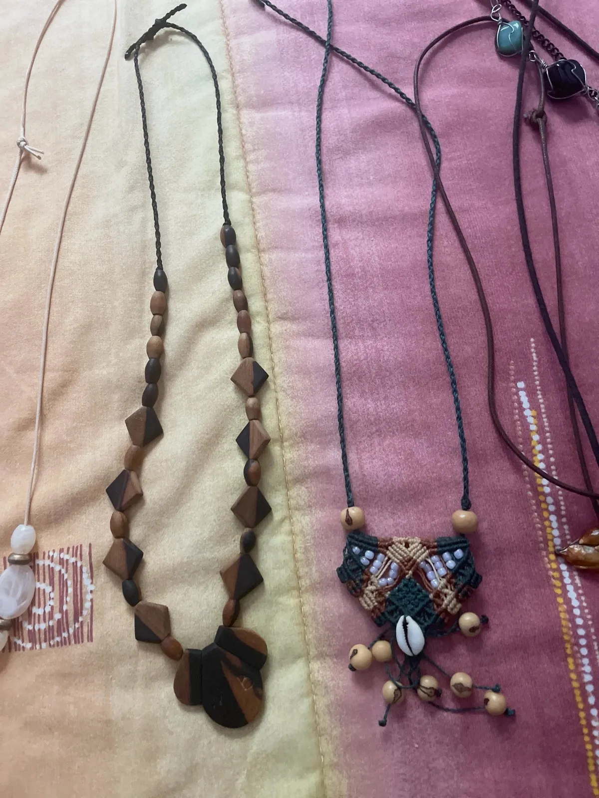 Lote de collares vintage - madera y piedras – Tribu 4