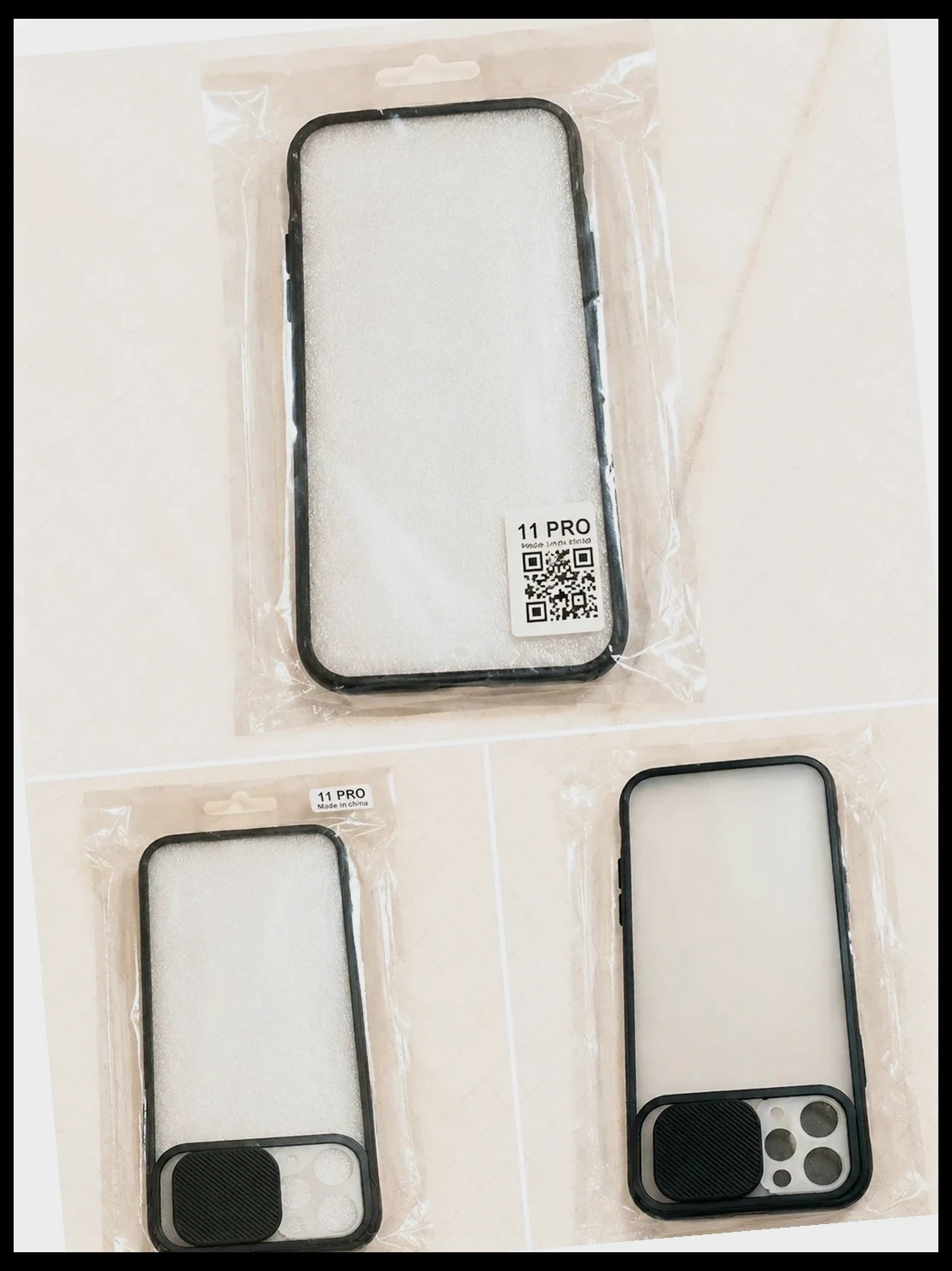 Coque noire pour iPhone 11 Pro avec cache caméra coulissant – Neuve – Shein