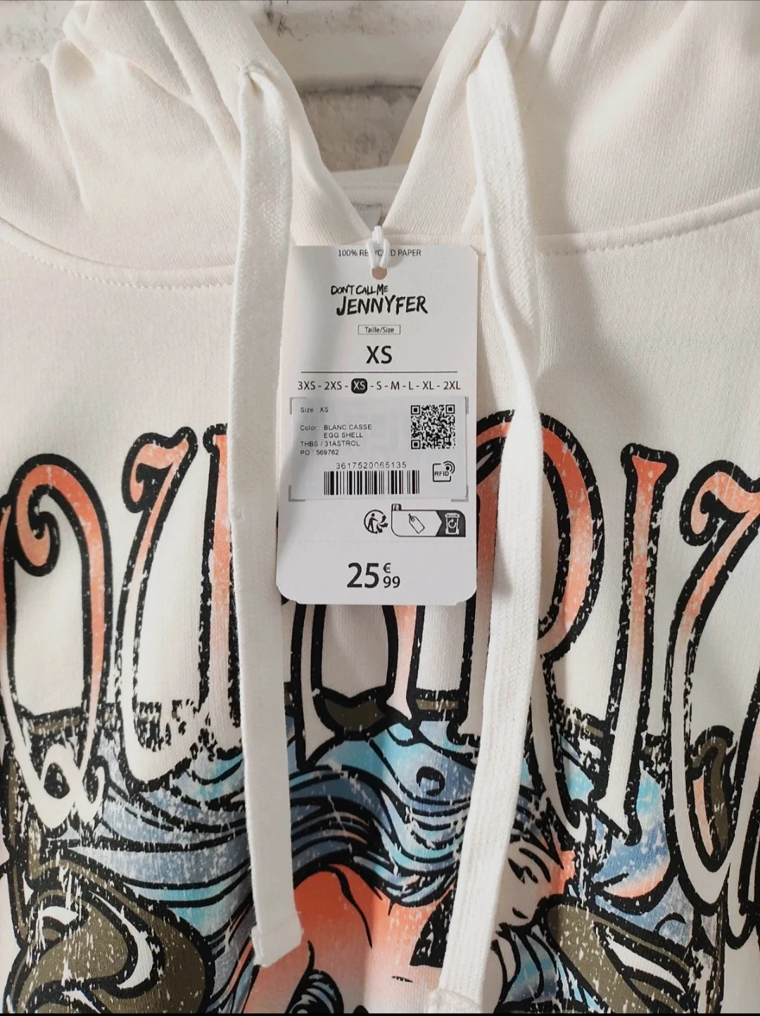 Hoodie with cap xs new with tag