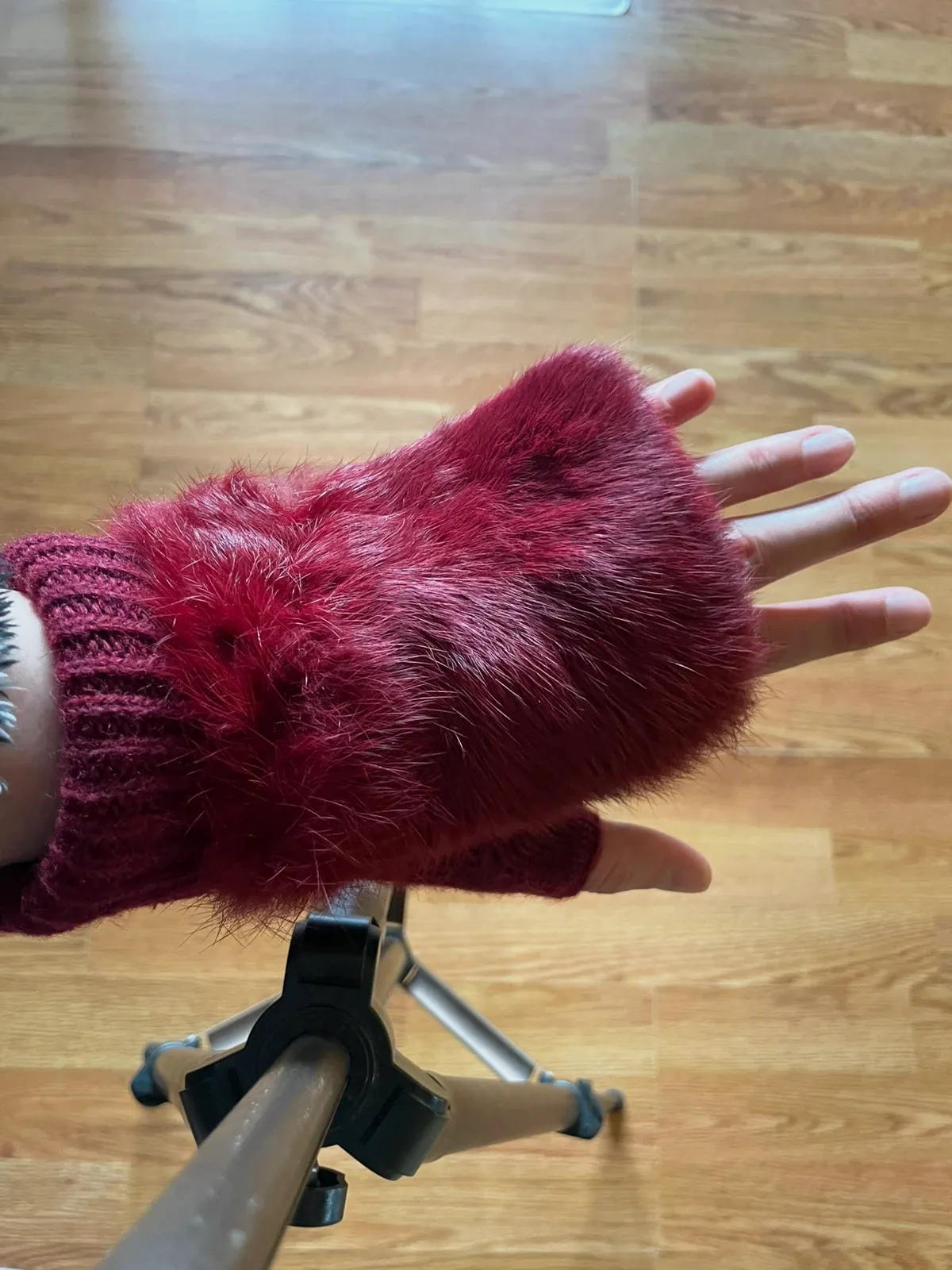Guantes mitones burdeos con pelo suave - Talla Única - Estilo Invierno – taille Taille unique 2