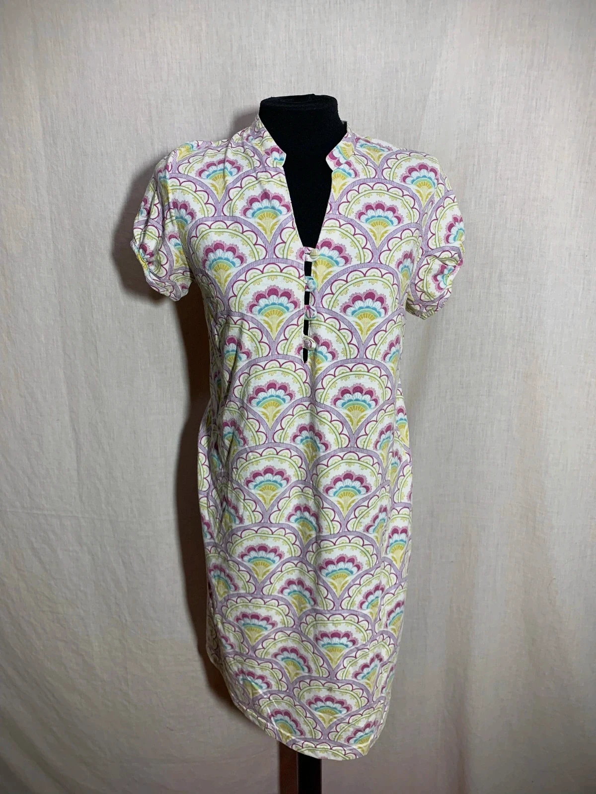 Vestido Estampado Multicolor Manga Corta | Patterned Short Sleeve Dress | Belty