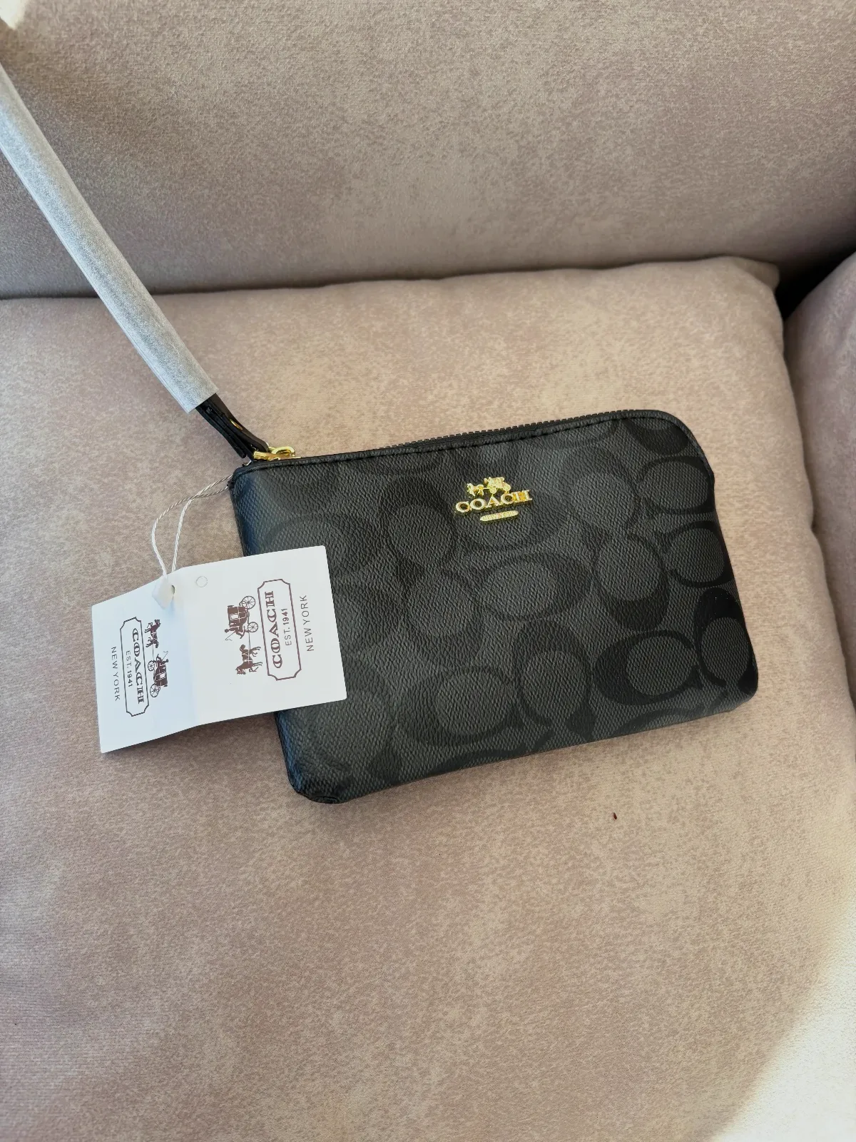 Coach ensemble porte-monnaie et pochette noirs – Coach – noir – taille Taille unique 6