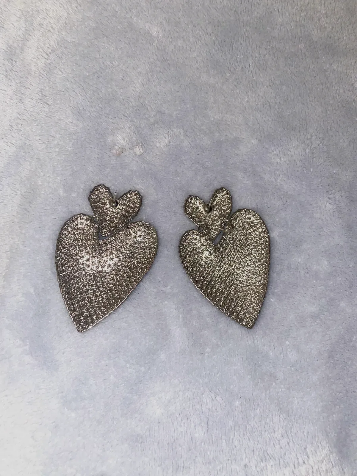 Glitter oorbellen met dubbel hart en strass – geen merk – taille Taille unique 2
