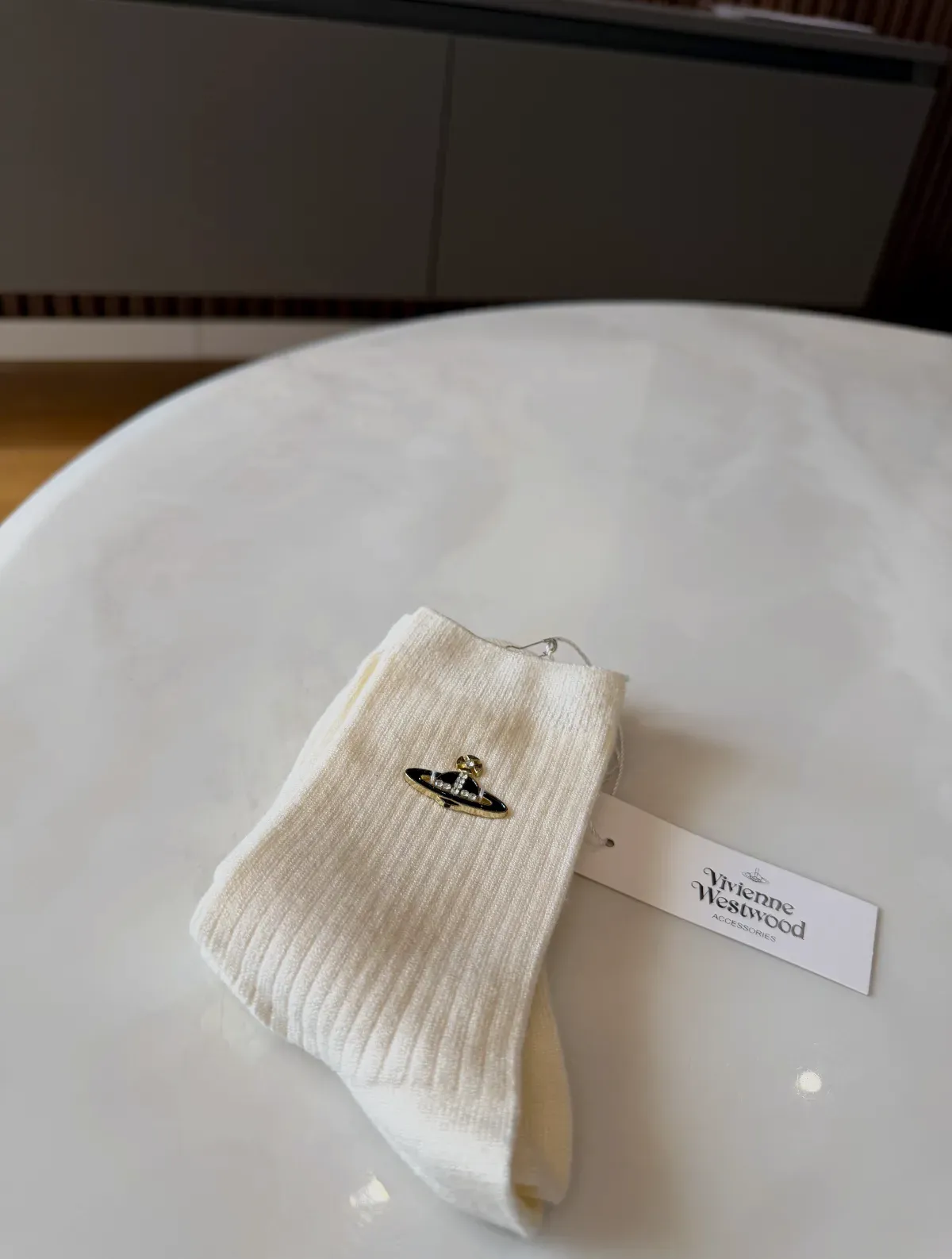 Chaussettes Vivienne Westwood en maille côtelée – Vivienne Westwood – écru – taille Taille unique 6