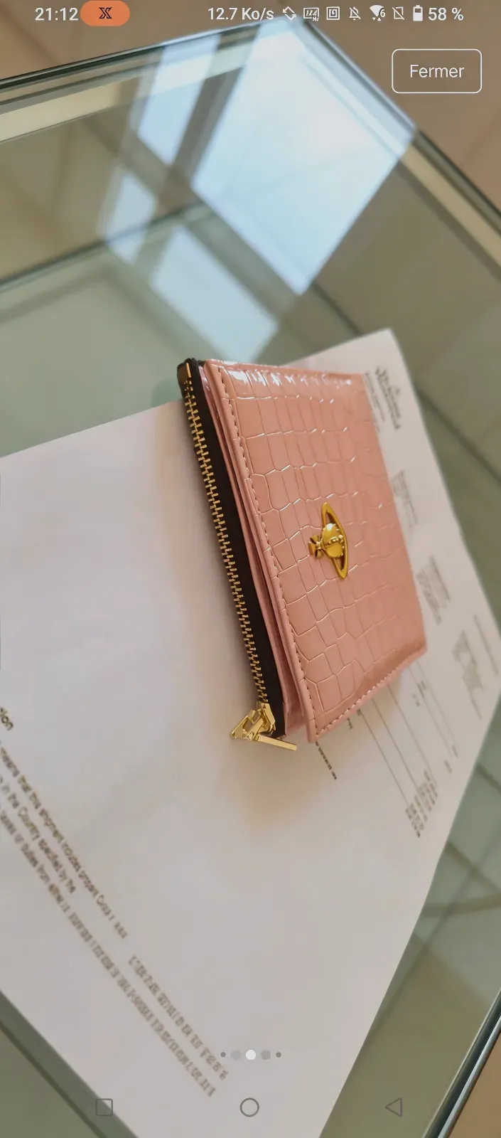 Portefeuille rose avec fenêtre – Vivienne WestWood – rose poudré 3