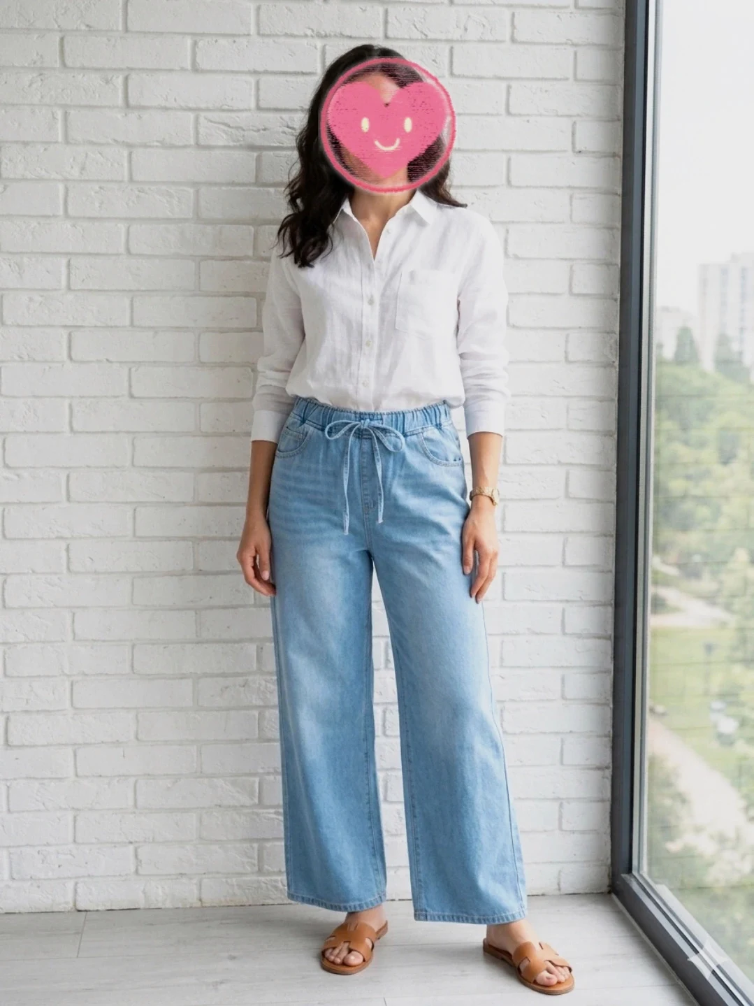 Wide leg jeans new M