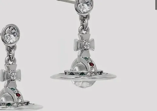 Boucles d'oreilles pendantes croix argentées – Vivienne Westwood – argenté – taille Taille unique 2