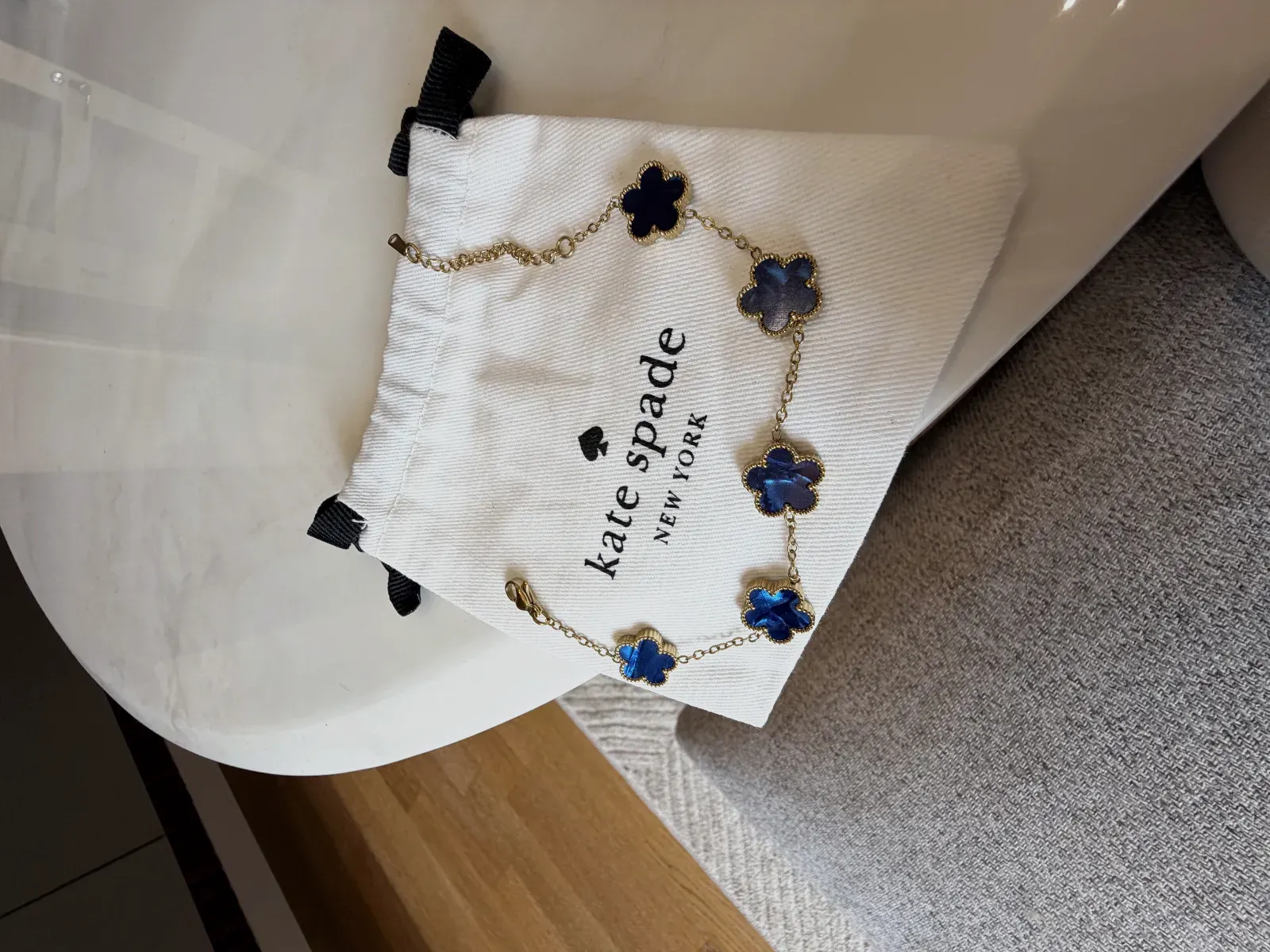 Collier Kate Spade trèfles bleus – kate spade – doré et bleu – taille Taille unique 2