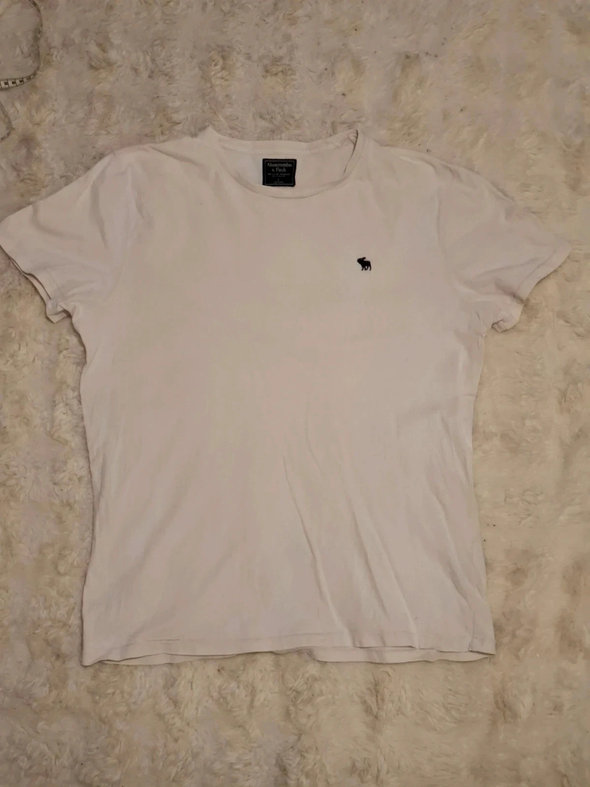 T-shirt à manches courtes Abercrombie & Fitch - Blanc - Broderie logo orignal - Taille L