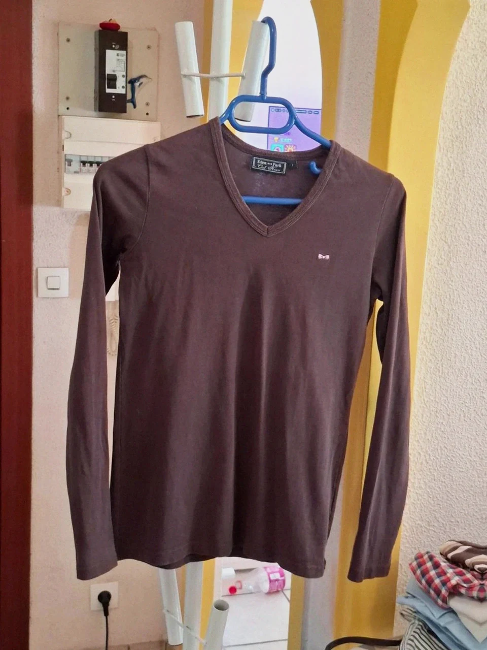 T-shirt Marron Eden Park Club House - Manches Longues - Taille 1 (S)