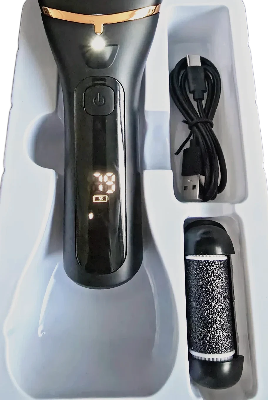 Rasoir électrique rechargeable noir avec accessoires