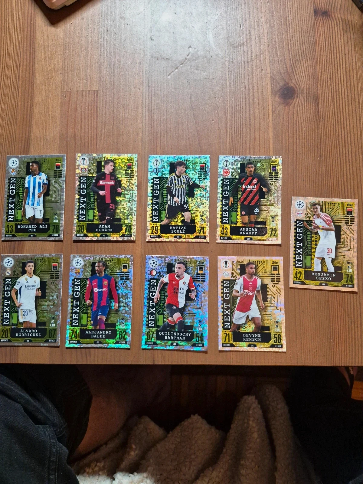 Lot de 9 cartes match attax next gen – Topps