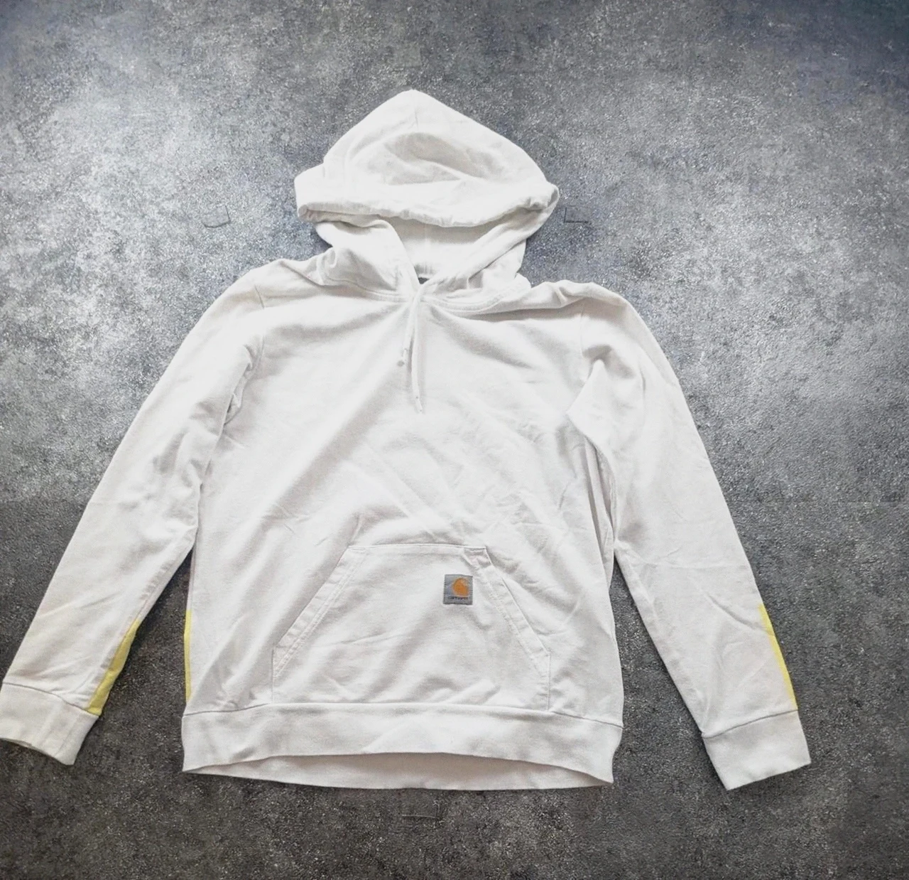 Sweat Carhartt Wip capuche blanc beige Porter hoodie streetwear S (taille M)