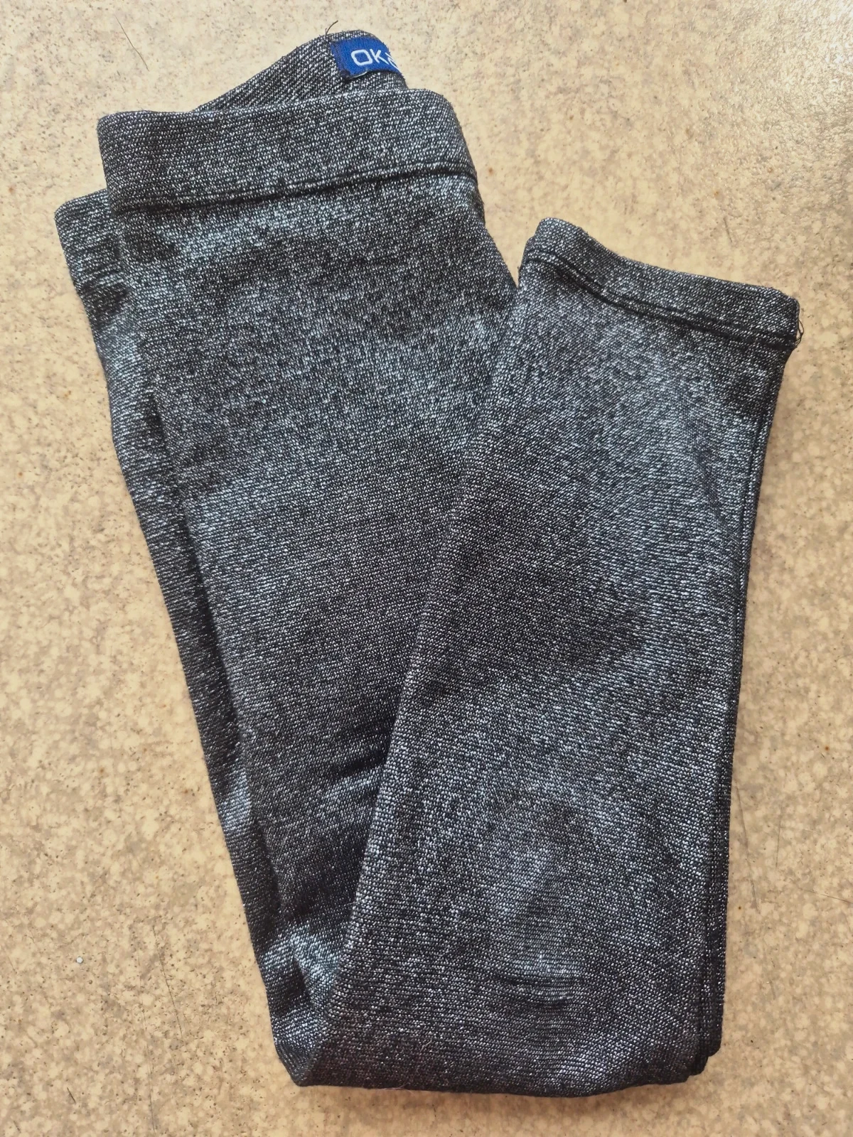 Leggings noir brillant argenté 6 ans