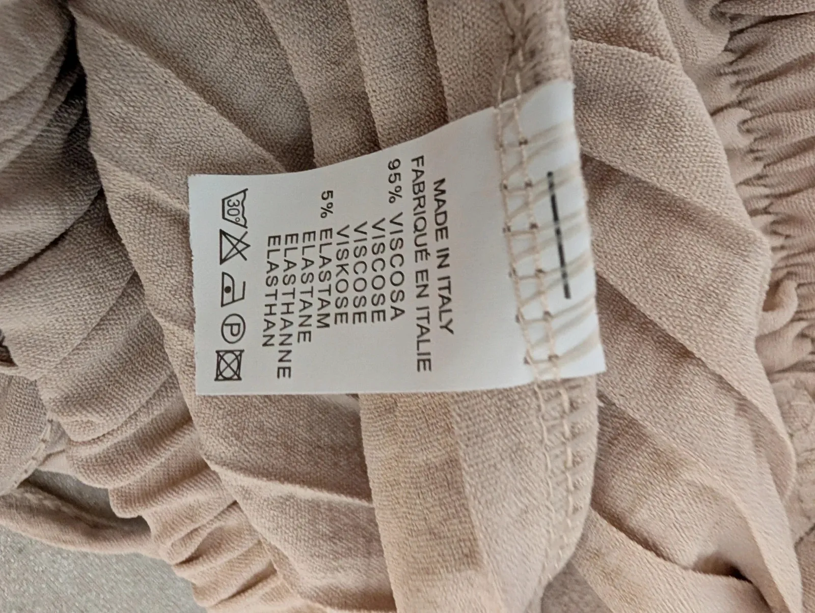 Pantalon palazzo beige plissé ample TU – M-Made in Italy – taille Taille unique 4