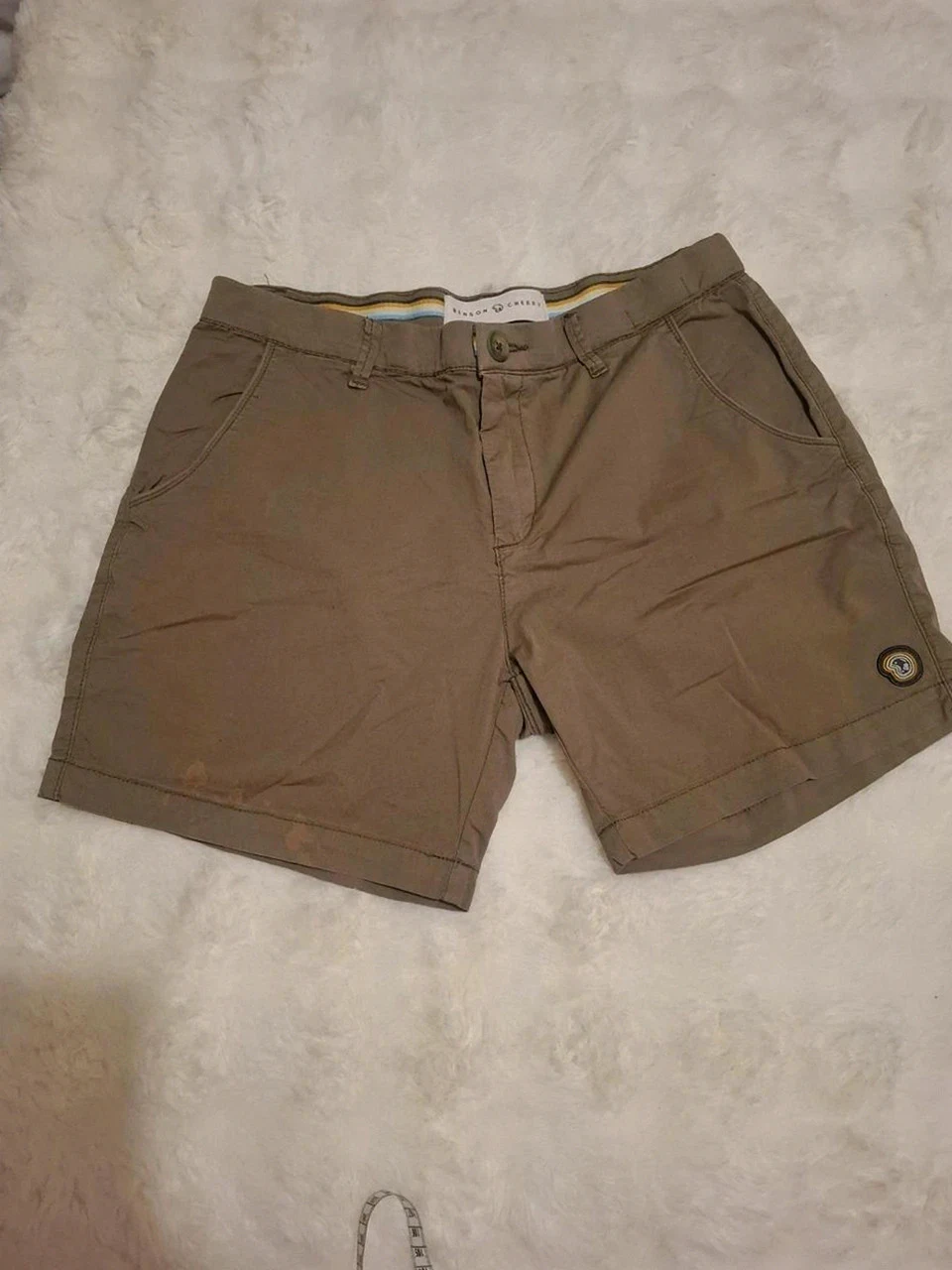 Chino Benson & Cherry Short marron clair / taupe - Taille 42 / US 32 – Benson & Cherry – taille W32 | FR 42