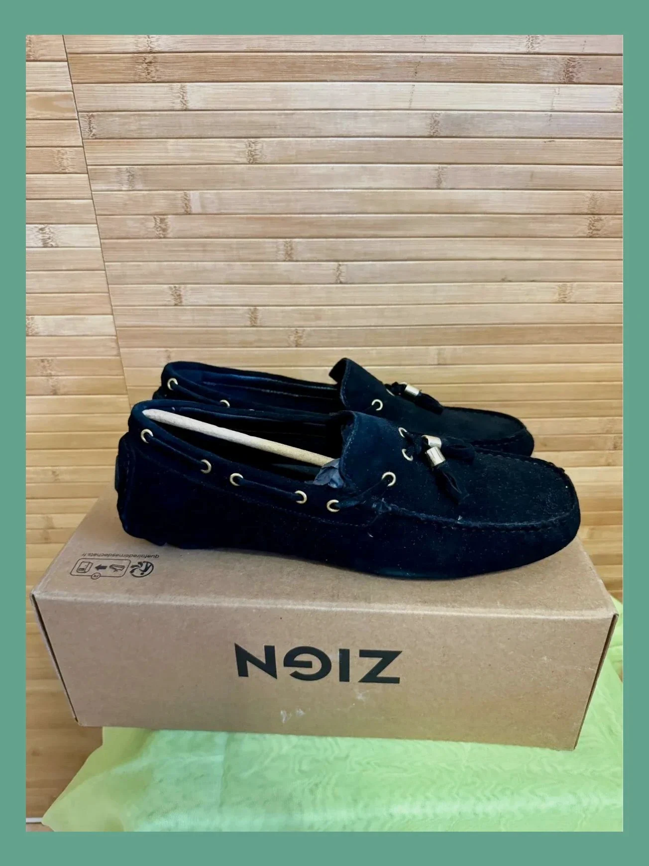 ZIGN flats for men in black. Made of ante. Sin usar. Size 43 EU 😍