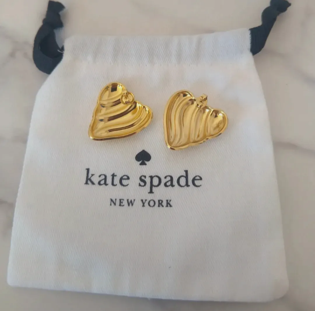 Boucles d'oreilles cœur dorées Kate Spade – kate spade – doré – taille Taille unique 6