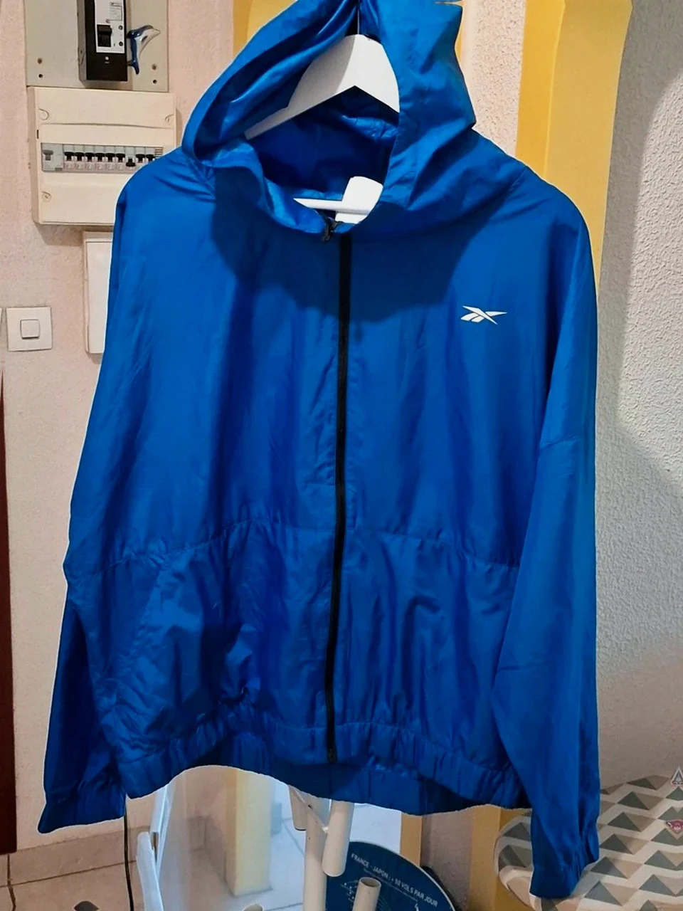 Veste Zippée à Capuche / Coupe-Vent Reebok Speedwick Bleu & Noir T.XL