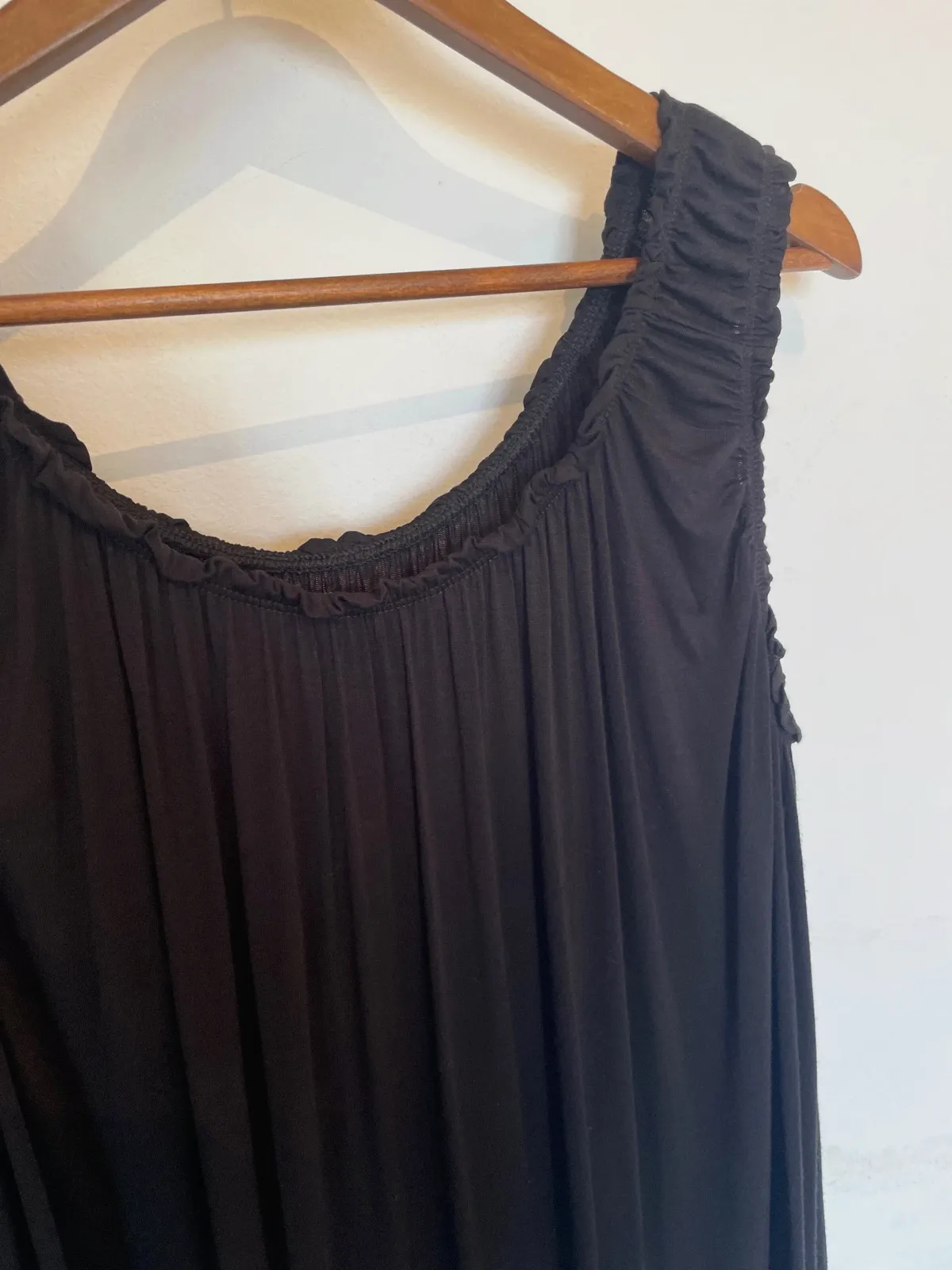Camiseta negra básica tirantes fruncidos - Talla XL - Muy fluida – taille XL / 42 / 14 2
