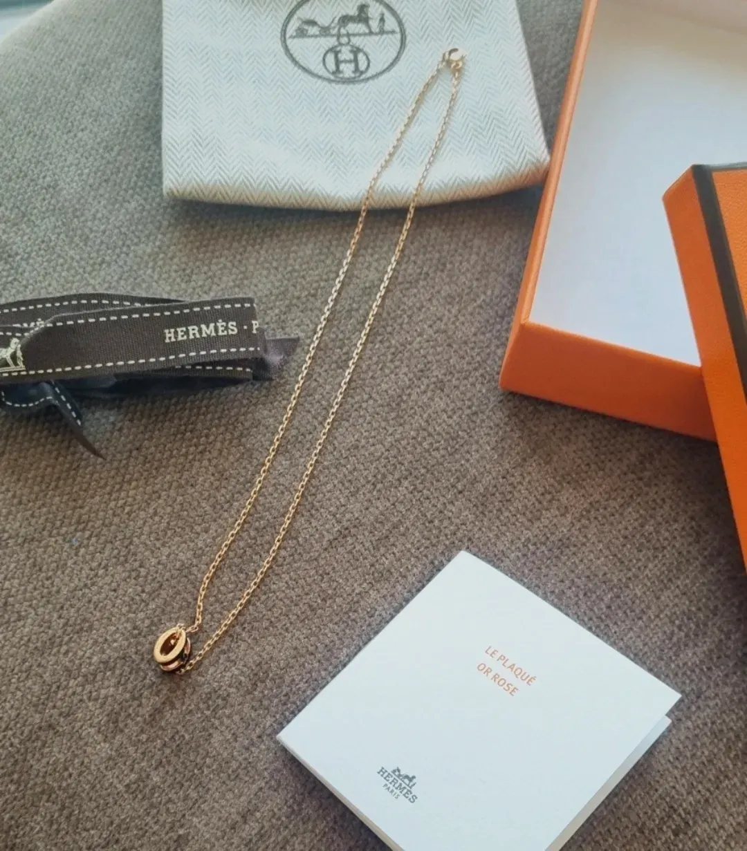 Collier Hermès chaîne fine or rose – Hermès – or rose – taille Taille unique 2