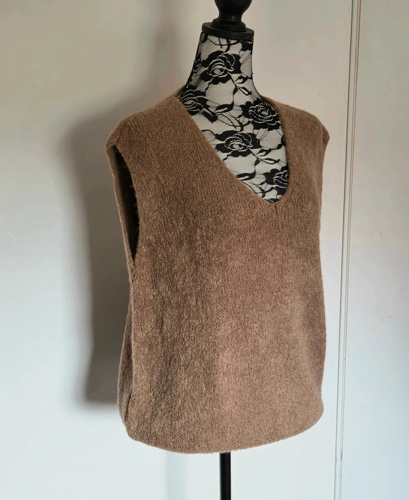 Pull doux, oversize, sans manches - 30% alpaga - TU 36 au 44