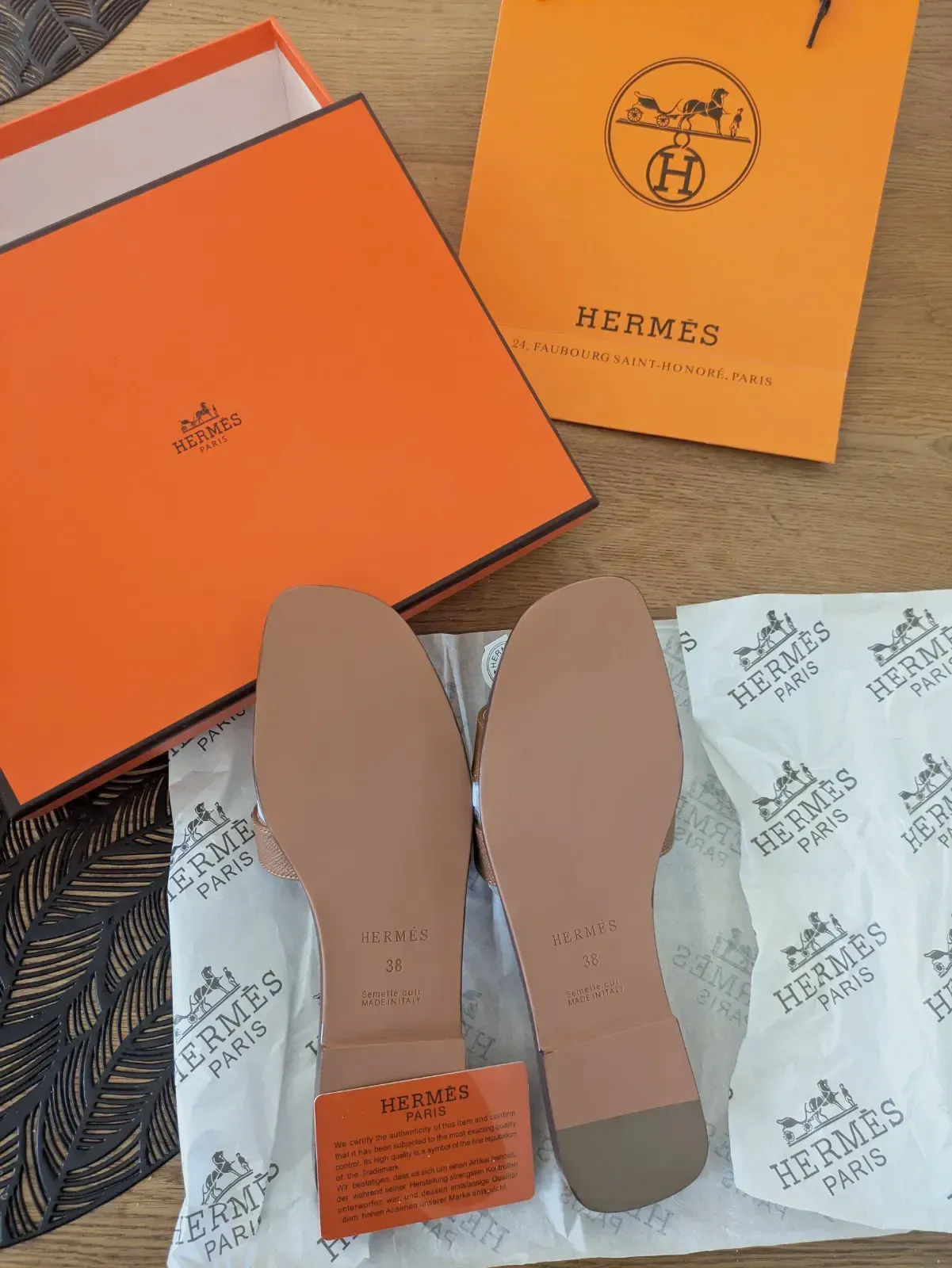 Hermès Oran Sandales Marron Camel taille 38 neuve – Hermès – camel – taille EU 38 3
